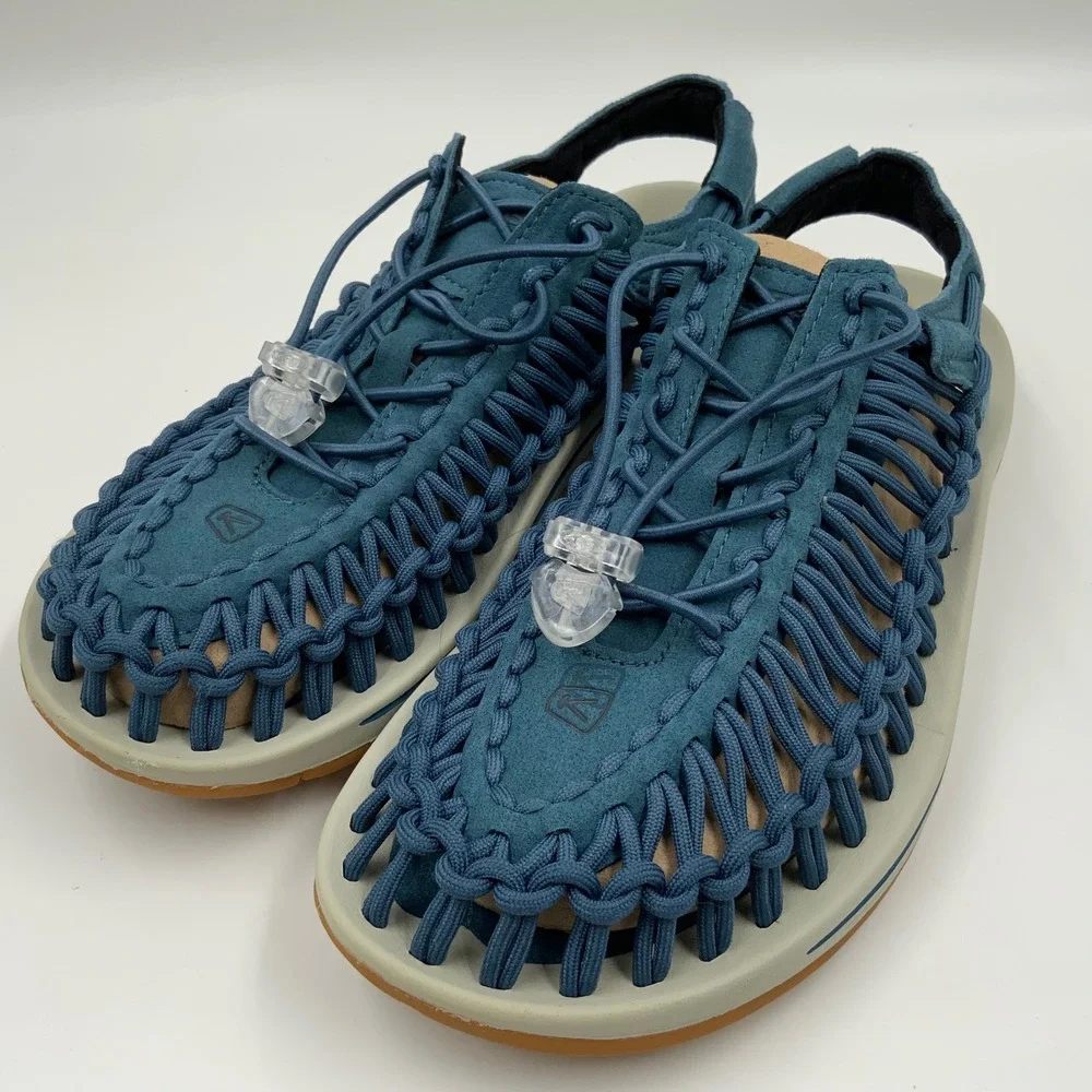 Keen Uneek Blue Woven Cord Sandals Men 8 Womens 9.5 Outdoor Hybrid Shoes 1026874